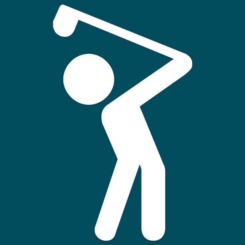 person golfing